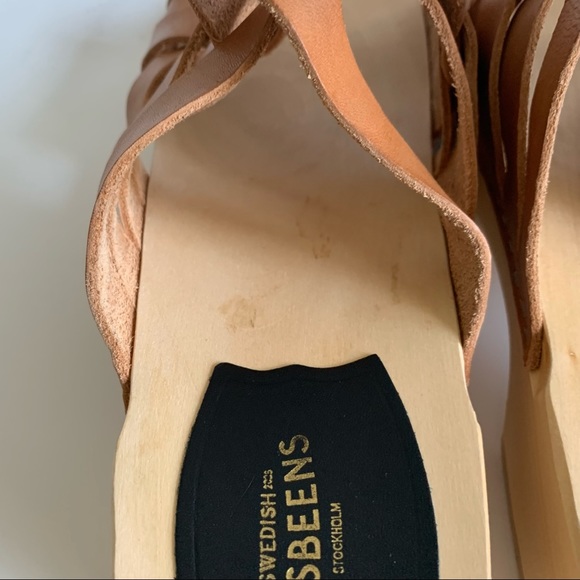 Swedish Hasbeens Britta Woven Leather upper Clog sandals - Picture 6 of 15